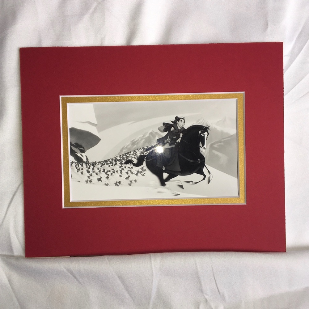 Mulan Warrior glossy art matted horse battle